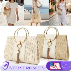 Bohemian Straw Clutch