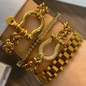 Gold Horseshoe Bracelet