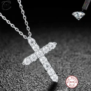 Moissanite Cross Necklace